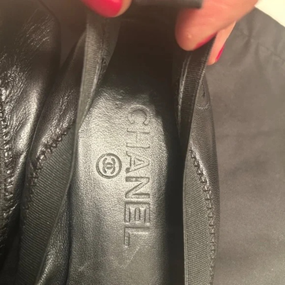 Authentic Black Chanel Lambskin Ballet Flats - Picture 3 of 5